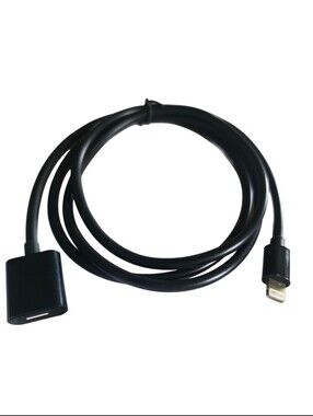 black Lightning 8-pin male-to-female Charger extension iPhone iPad iPod